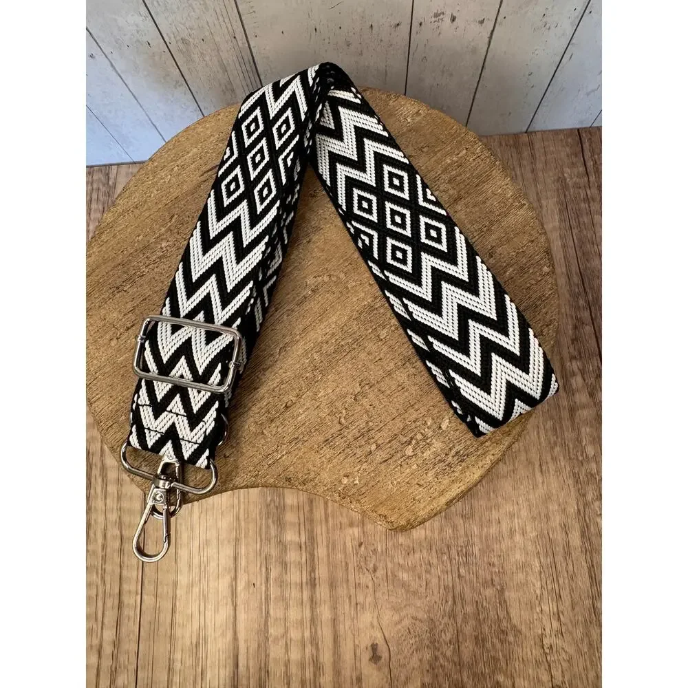 Chevron Purse Strap Wide Striped Bag Strap Boho Crossbody Purse Strap